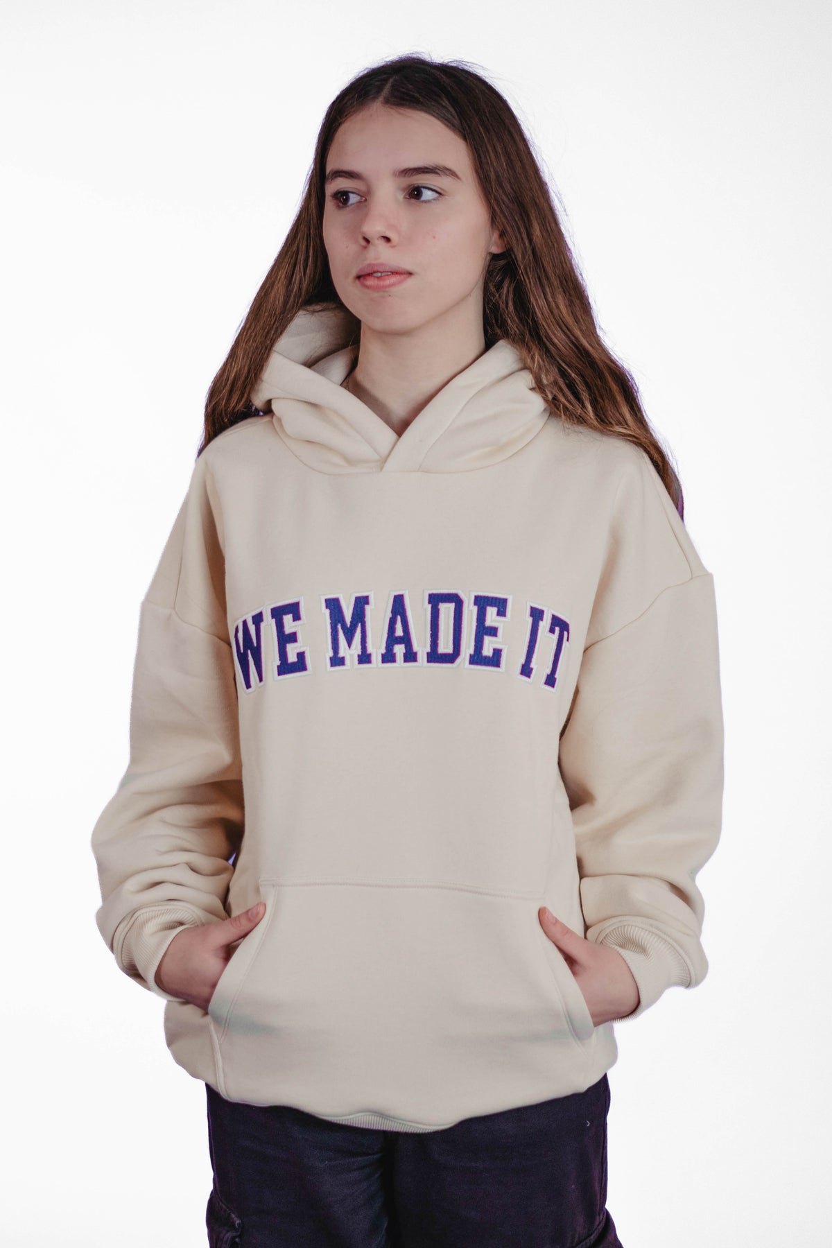 Oversize Hoodie „We made it“ - Beige